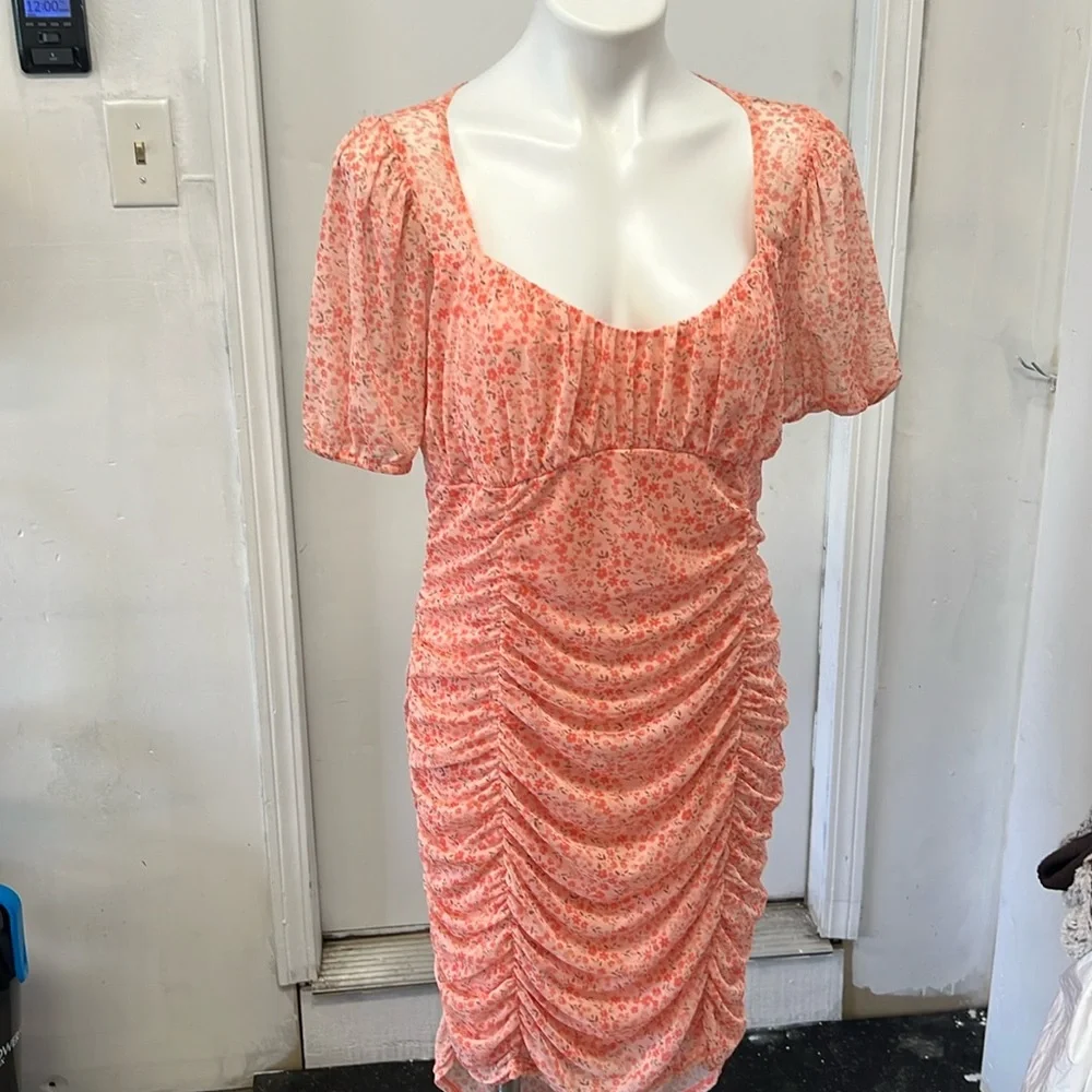 Asos peach body con dress women size 14  run small New with tag